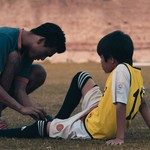 Injured child soccer player